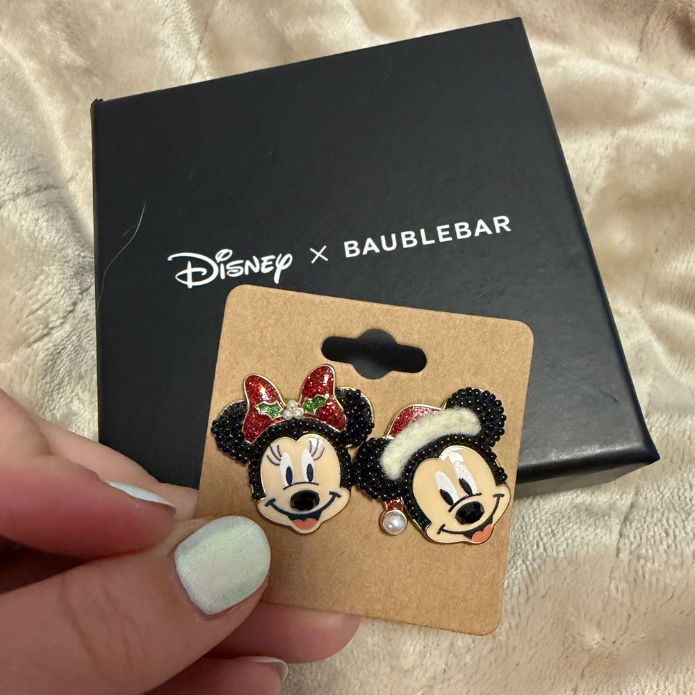 Mickey and Minnie Christmas Earrings